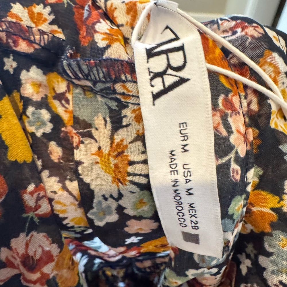 Zara Floral Ruffle Blouse - Multicolor - Picture 3 of 3